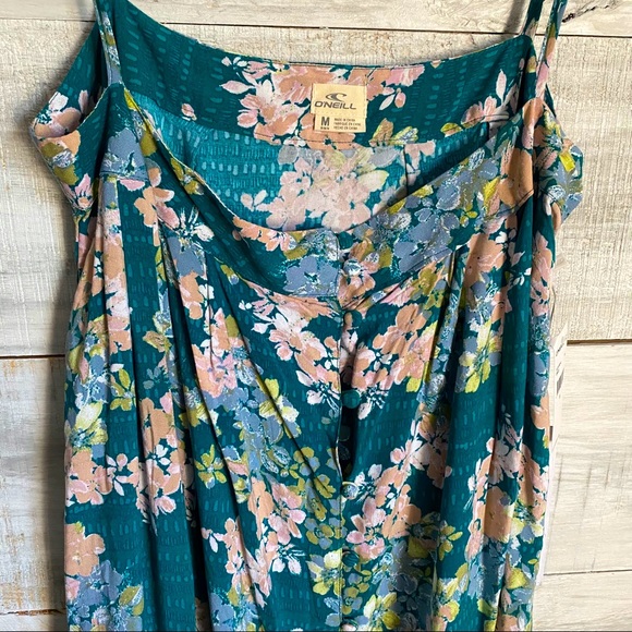 O’Neill Floral Green Button Front Dress. NWT - Picture 3 of 16